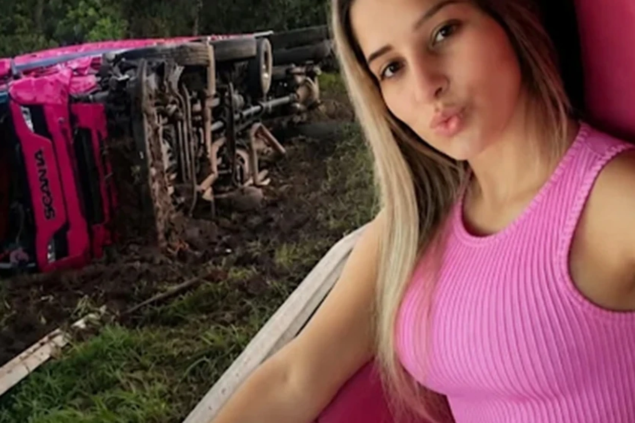 Gaby Franciscon sofre acidente agora em SC com seu icônico caminhão rosa