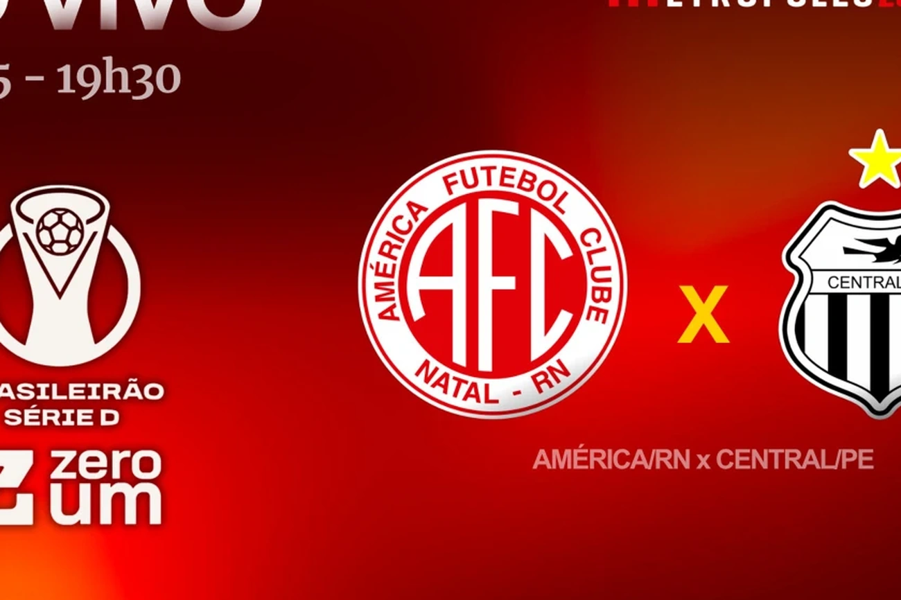 América-RN x Central-PE hoje às 19h30, assista ao vivo no YouTube do Metrópoles